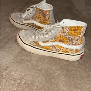 Vans Women's Yellow Floral High-Top Sneakers